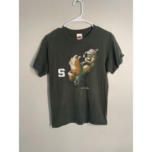 Michigan State Spartans Popeye T Shirt Top Unisex S Green Short Sleeve